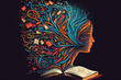 An illustration showing the power of learning and how literature and books can expand the mind