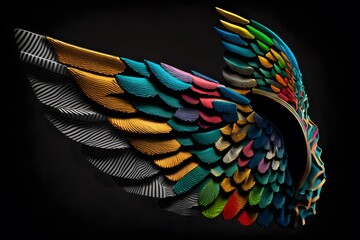 Wall Mural - Colorful Wings created using AI Generative Technology