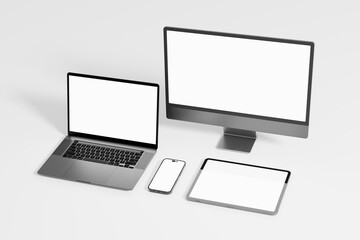 responsive web design and website mockup, devices mock up, smartphone desktop tablet laptop template