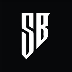 Wall Mural - SB SB Logo Design, Creative Minimal Letter SB SB Monogram