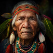 Realistic illustration in artificial intelligence. Portrait of an indigenous face
