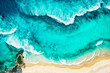 © jes2uphoto - sea ocean waves reaching shore.Beach with aerial drone. Beach clear turquoise top view. Beautiful beach ,aerial drone beautiful beach