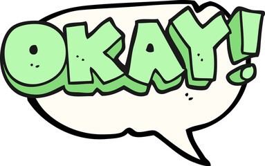 Wall Mural - speech bubble cartoon okay symbol