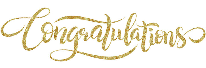 congratulations png illustration of beautiful lettering gold color sparkling, suitable for celebrati