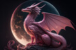dragon in the night digital illustration.