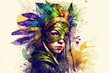 © Rarity Asset Club - Teenager Dressing Up for Mardi Gras stock illustration Child, Carnival - Celebration Event, Traveling Carnival, Party - Social Event, Mask - Disguise