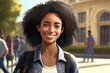© Rieth - Illustration of diverse teenagers inside an univesity campus - Created with generative ai
