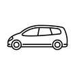 © far700 - Car icon. Minivan. Black contour linear silhouette. Side view. Editable strokes. Vector simple flat graphic illustration. Isolated object on a white background. Isolate.
