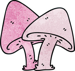 quirky hand drawn cartoon mushrooms