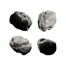 3d Rendering Of Space Asteroids With Shadows