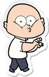 © lineartestpilot - sticker of a cartoon bald man staring
