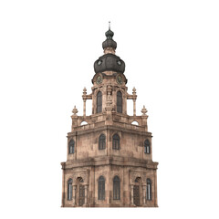 3d rendering gothic and ancient building isolated