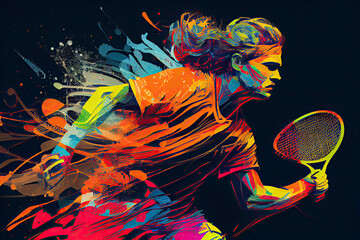 Wall Mural - Abstract tennis player