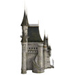 3d render fantasy castle tower medieval isolated