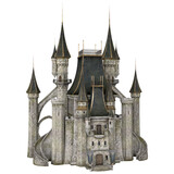 3d render fantasy castle tower medieval isolated