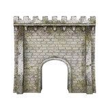 3d rendering castle fortress towers props isolated