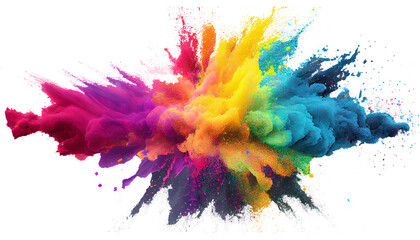colorful paint splashes png, colored powder explosion. paint holi, mix rainbow splash on isolated wh