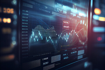 Stock market trading investment candlestick graph. Created with Generative AI technology