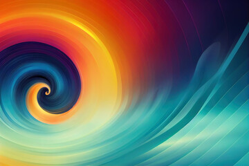 Wall Mural - Abstract colorful liquid wavy shapes futuristic banner., building a spiral, a vortex. Glowing rainbow colorful waves background. Generative AI.