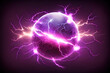 electric purple ball. ball lightning. Generative AI