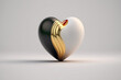 Perłowo antracytowe serce - symbol balansu - Pearl anthracite heart - a symbol of balance, Generative AI 