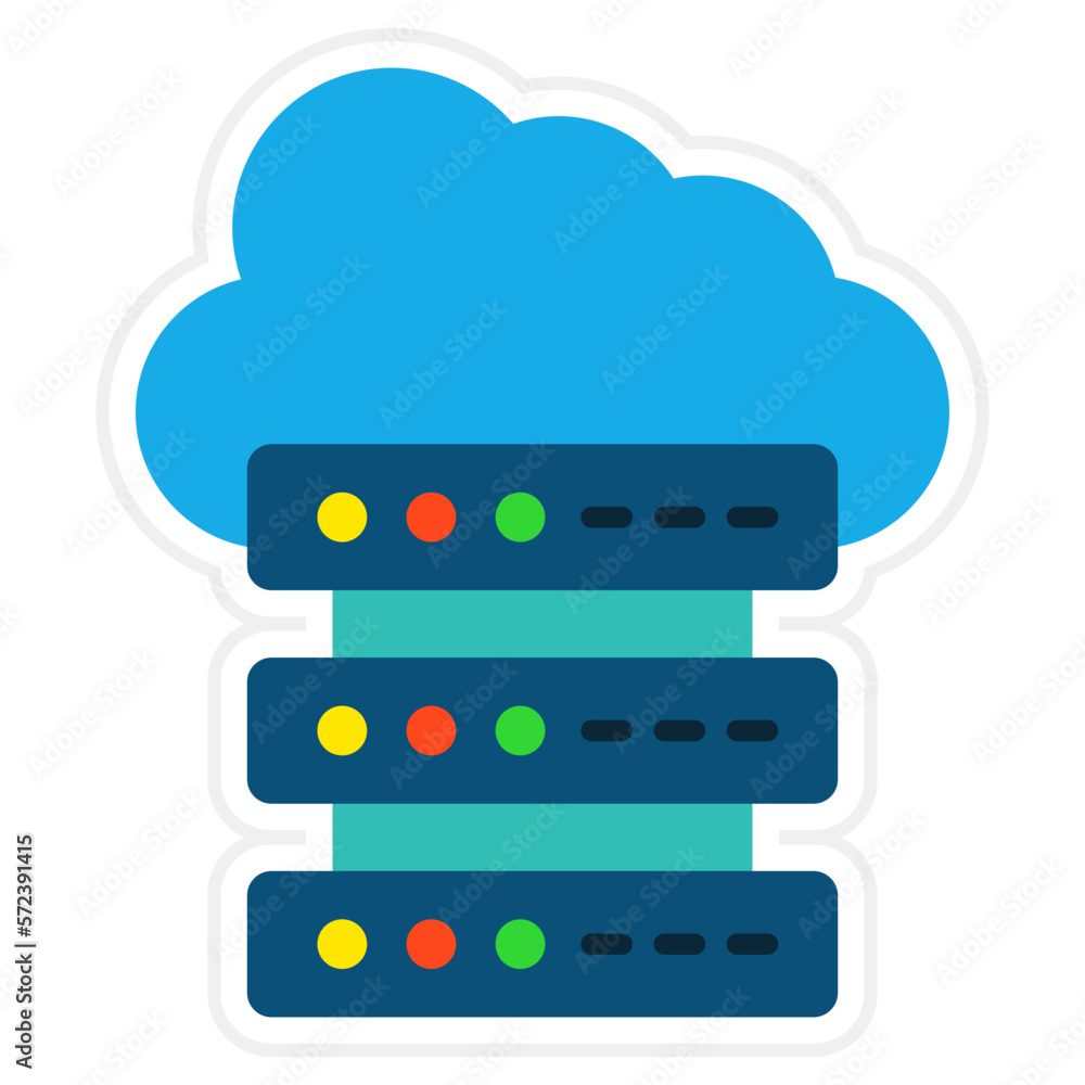Cloud Storage Sticker Icon