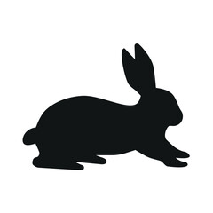 Canvas Print - Cute Easter Rabbits Silhouette. Black Bunny, wild Hare Set isolated on white. Baby party greeting card, Vinyl decal, pet sticker. Tattoo design, animal farm logo. Vector Flat style zoo icon