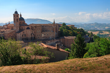 Wall Mural - View of Urbino's downtown city