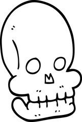 Naklejka na meble line drawing cartoon funny skull