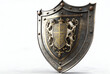 medieval knight shield with coat of arms, isolated, generative ai