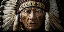 Indianer Stammes Häuptling Mann, Ai Generativ