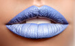 Close-up / Makro Shot Lips - Pattern - Lipstick / Lippen Lippenstift / Blue Lipstick