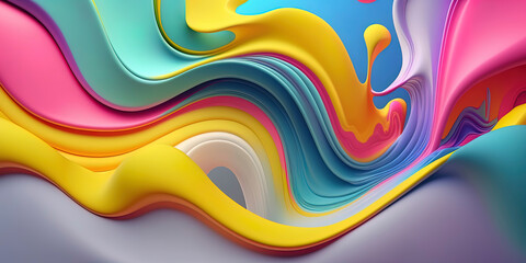 Wall Mural - Abstract multicolor liquid effect style background