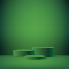 Wall Mural - Podiums And Green Abstract Background