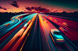 Dynamik und Bewegung: Langzeitbelichtung der Autobahn - Generative Ai