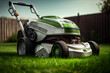 lawn mower for cutting green grass lawn illustration Generative AI