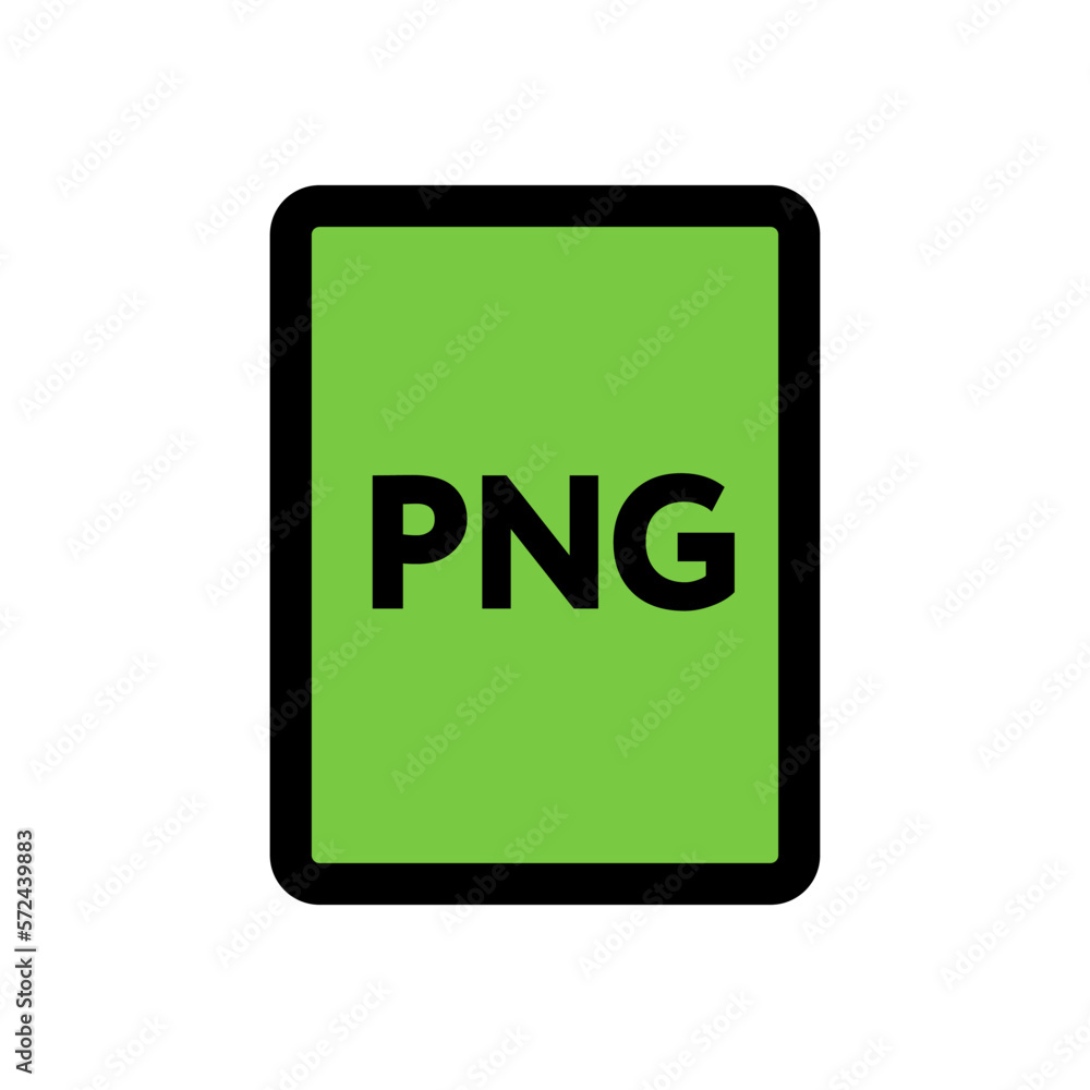 PNG file icon line isolated on white background. Black flat thin icon ...