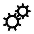 © GOLDMAN - Gears icon line isolated on white background. Black flat thin icon on modern outline style. Linear symbol and editable stroke. Simple and pixel perfect stroke vector illustration