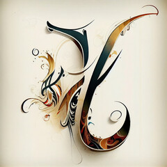 Wall Mural - The beauty of the letter Y in Asian style calligraphy