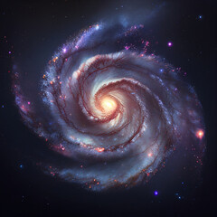 Wall Mural - Universe - spiral galaxy with stars in space. Abstract cosmos background. Generative AI 