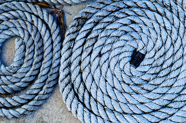 Canvas Print - Coiled Rope on Dock