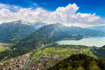 Sticker - Panoramic view of Interlaken