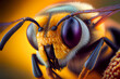 Bee  macro portrait.  Generative AI.