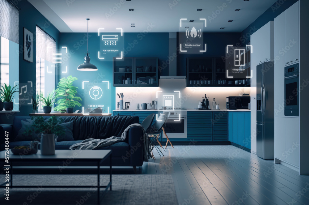 IoT Internet of Things Smart Home Smart Kitchen Stock Illustration ...
