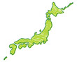 クレヨン画風の日本地図