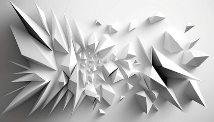 white futuristic background - abstract 3d pieces