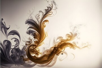 Smoke Background Design - gold, grey, white