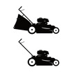 © grimgram - Lawnmower Icon - Vector Illustration Black Silhouette Design Logo