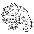 Vector illustration of Cartoon Chameleon - Coloring book for kids