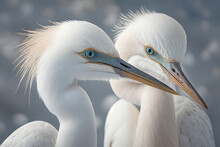 Two Egrets Fall In Love